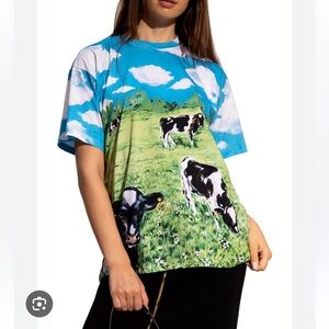 Moschino Cow Pasture Print Oversized Tshirt